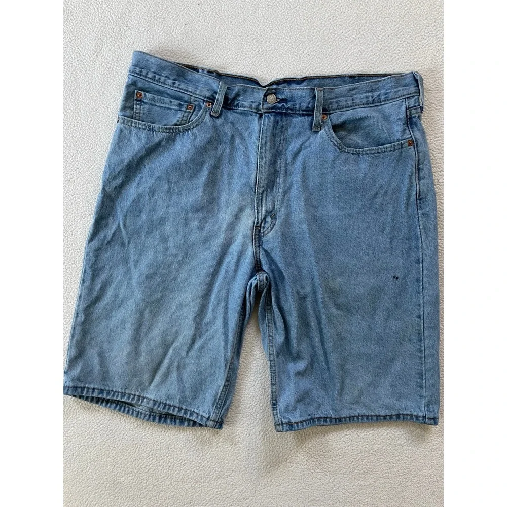 Levi's Mens 38x12 Denim Shorts Light Wash 505 Regular Fit Cotton Blue Jorts